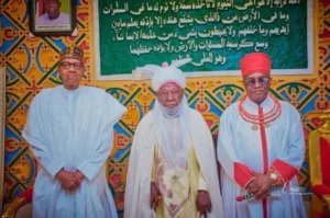In Pictures: Oba of Benin's Visit to President Buhari in Daura
